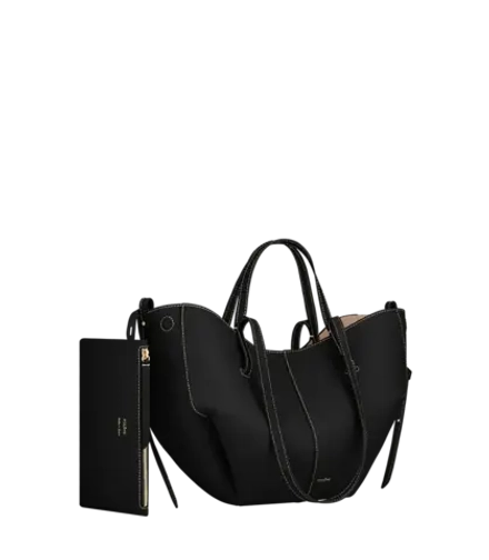 POLENE СУМКА CYME MINI, ЧЕРНЫЙ/ЭКРЮ