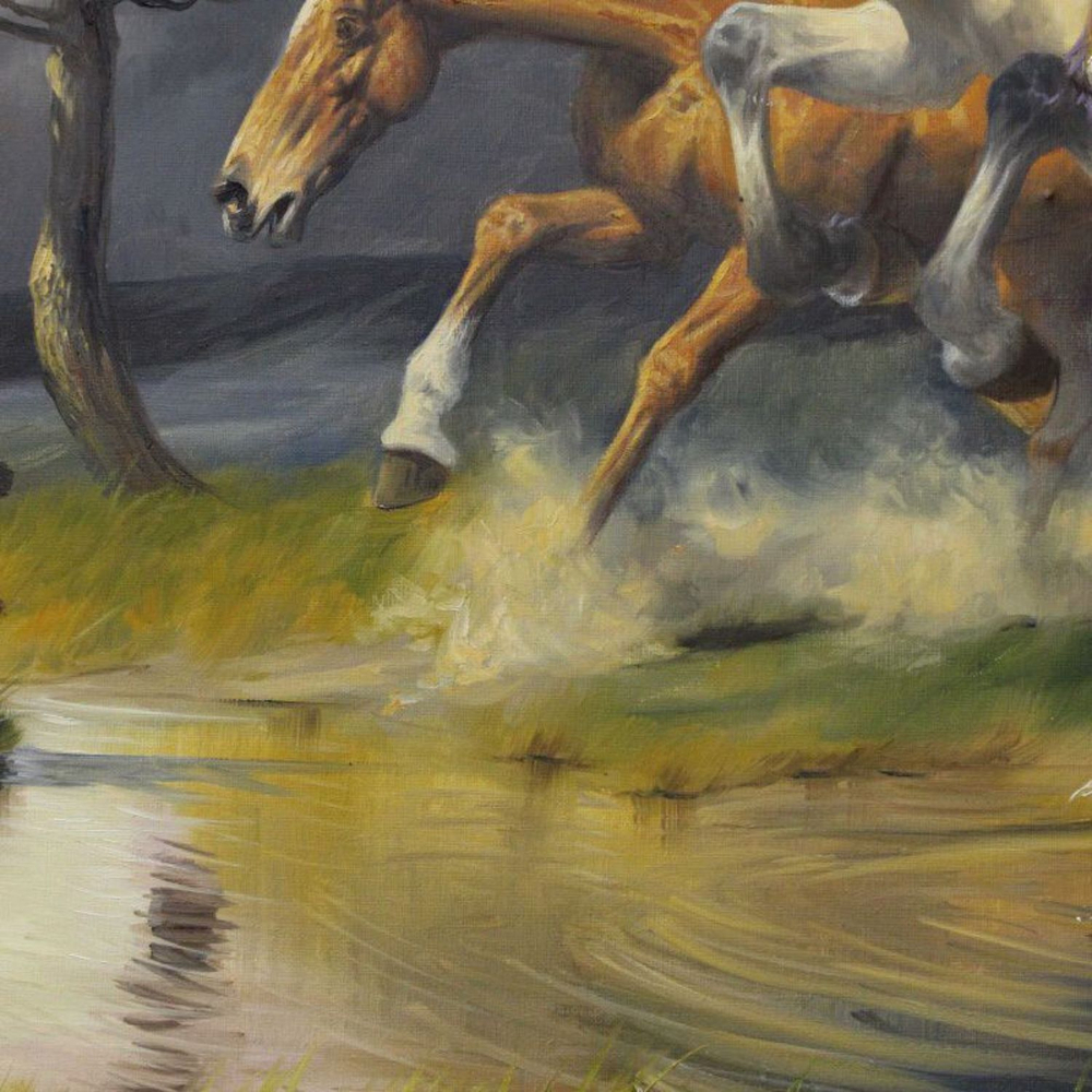 Винтажная картина «Бегущие Кони»