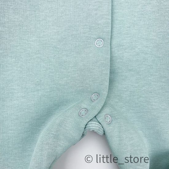 Комбинезон из футера с начесом "Смайлики" Снежная мята