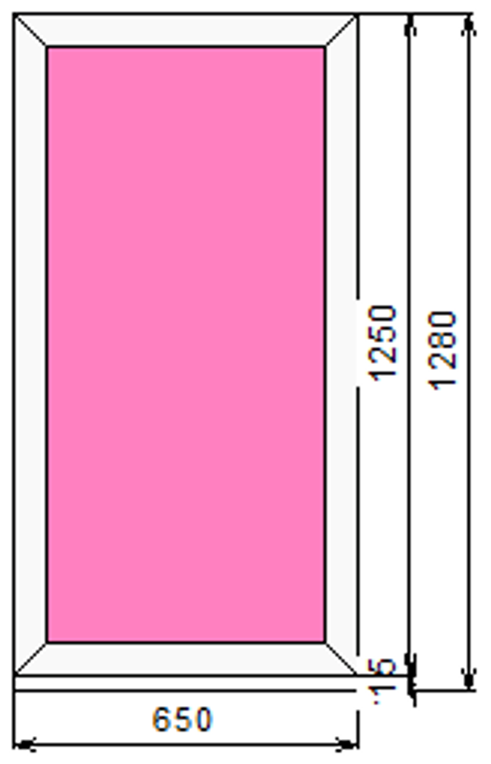 Пластиковое окно 1250 х 650 ТермА Эко с глухой створкой