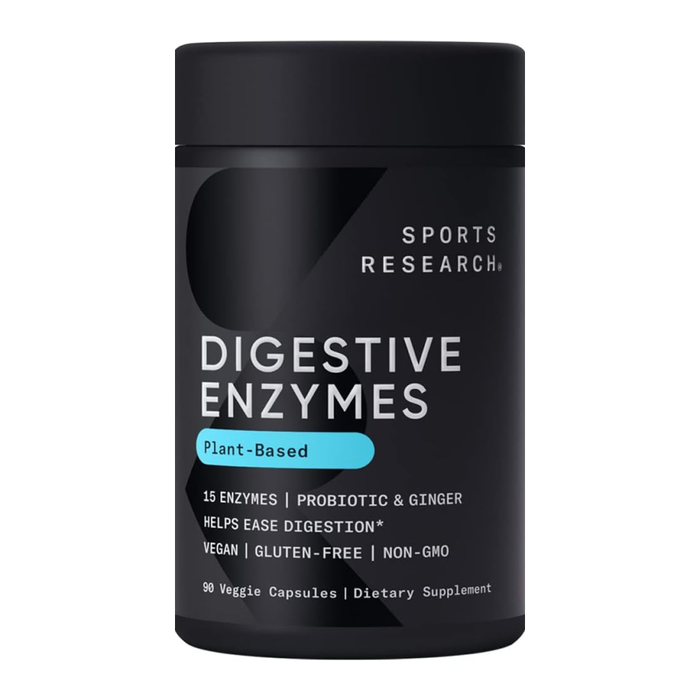 Digestive Enzymes, Пищеварительные ферменты, Sports Research, 90 вегетарианских капсул