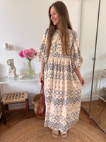 Платье Мари для беременных и кормящих, Кремовый с орнаментом