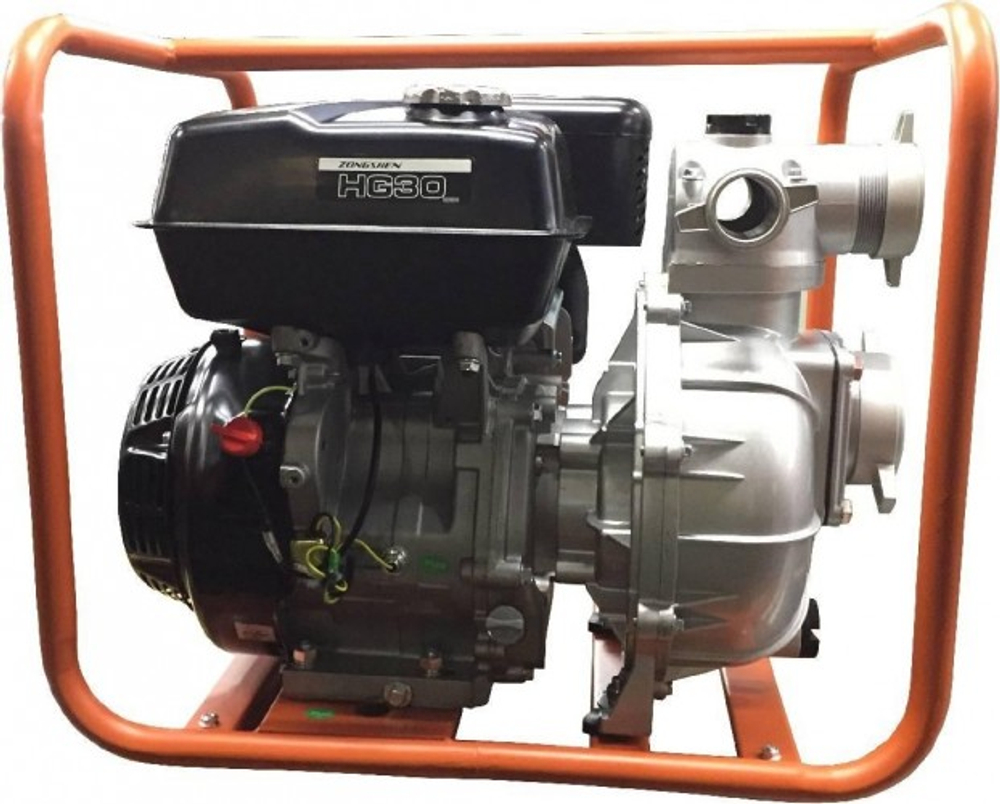 Мотопомпа бензиновая ZONGSHEN HG 30 для слабозагрязненной воды, высоконапорная 1T90SHG30