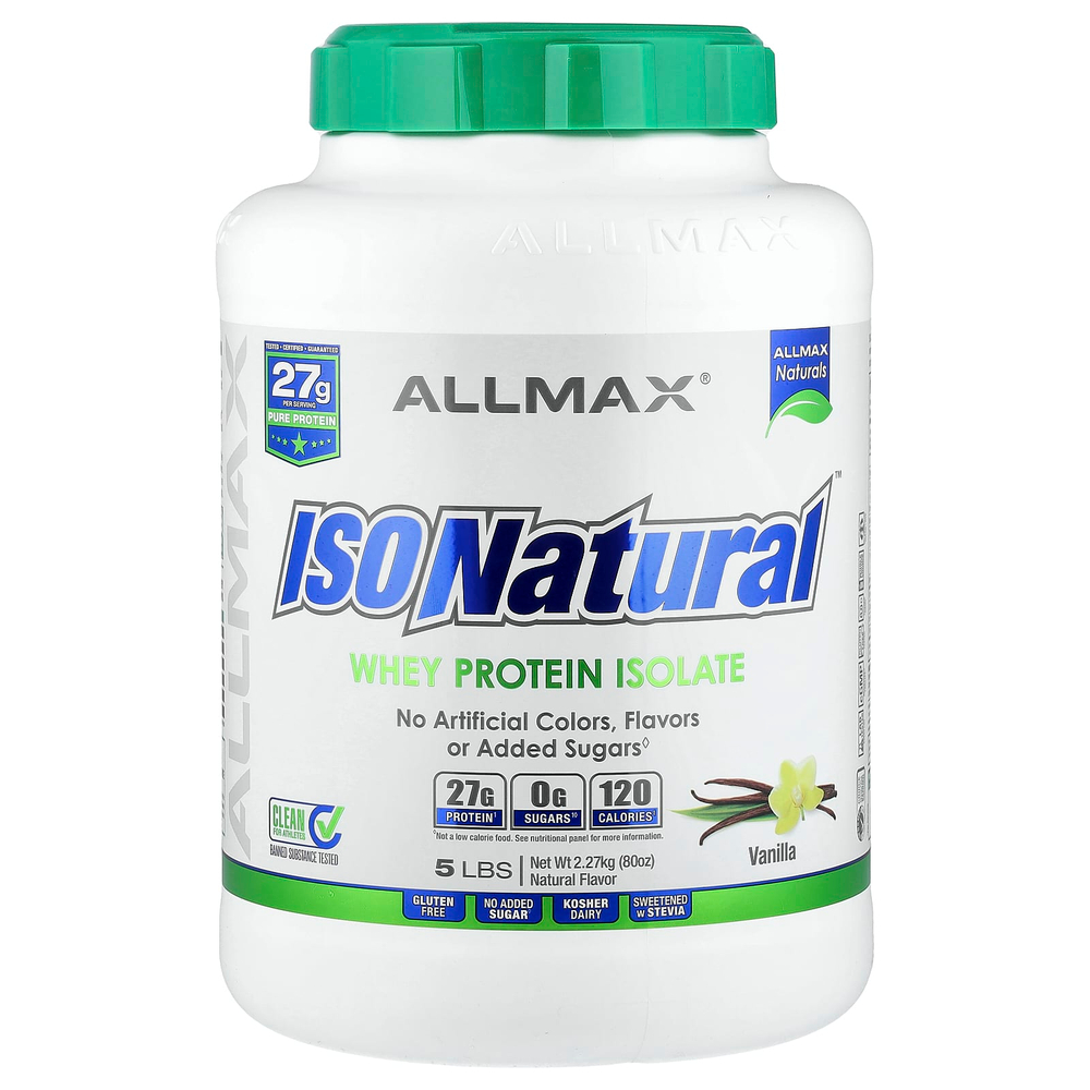 ALLMAX, ISONatural™, изолят сывороточного протеина, со вкусом ванили, 2,27 кг (5 фунтов)