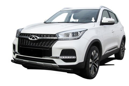 Защита переднего бампера Chery Tiggo 4 (2018-2023) d57 черная