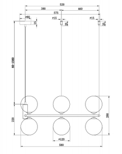 Подвесная люстра Maytoni MOD013PL-06B