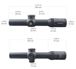 Оптический прицел Vector Optics Continental 1-6x28 Tactical FFP, сетка BDC & Wind, 34 мм, тактические барабаны, Zero Stop, азотозаполненный, с подсветкой (SCFF-31P)