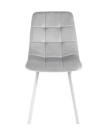 Стул Chilly велюр серебристый ножки белые
