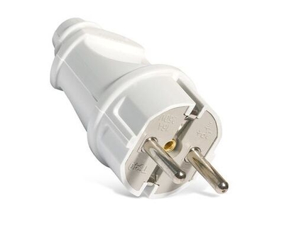 Вилка UNIVersal прямая с/з белая 16А 250В, А101