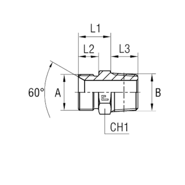 Штуцер FC BSP 1/2 - NPT 3/4