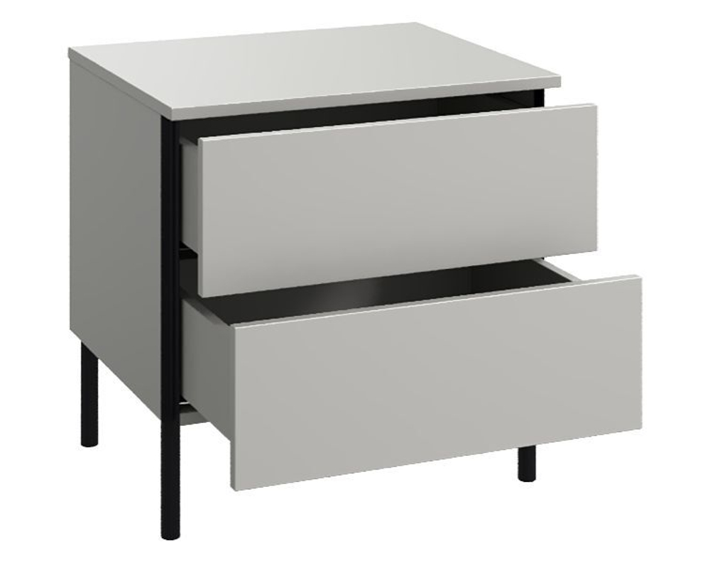 Тумба прикроватная с 2 ящиками Сиэтл, серый