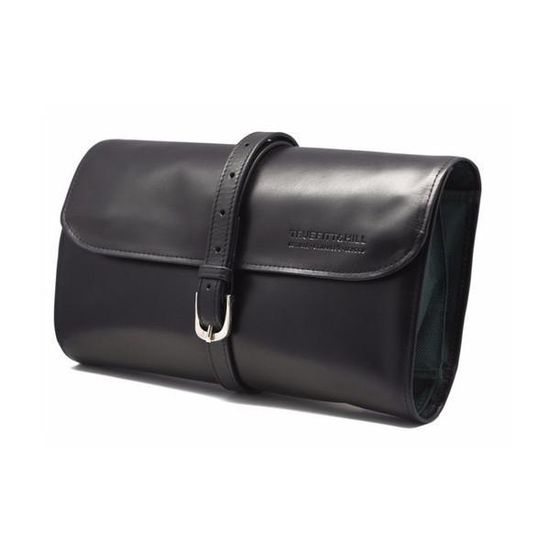 КОЖАНАЯ ДОРОЖНАЯ КОСМЕТИЧКА РОЛЛ ЧЕРНАЯ T&H