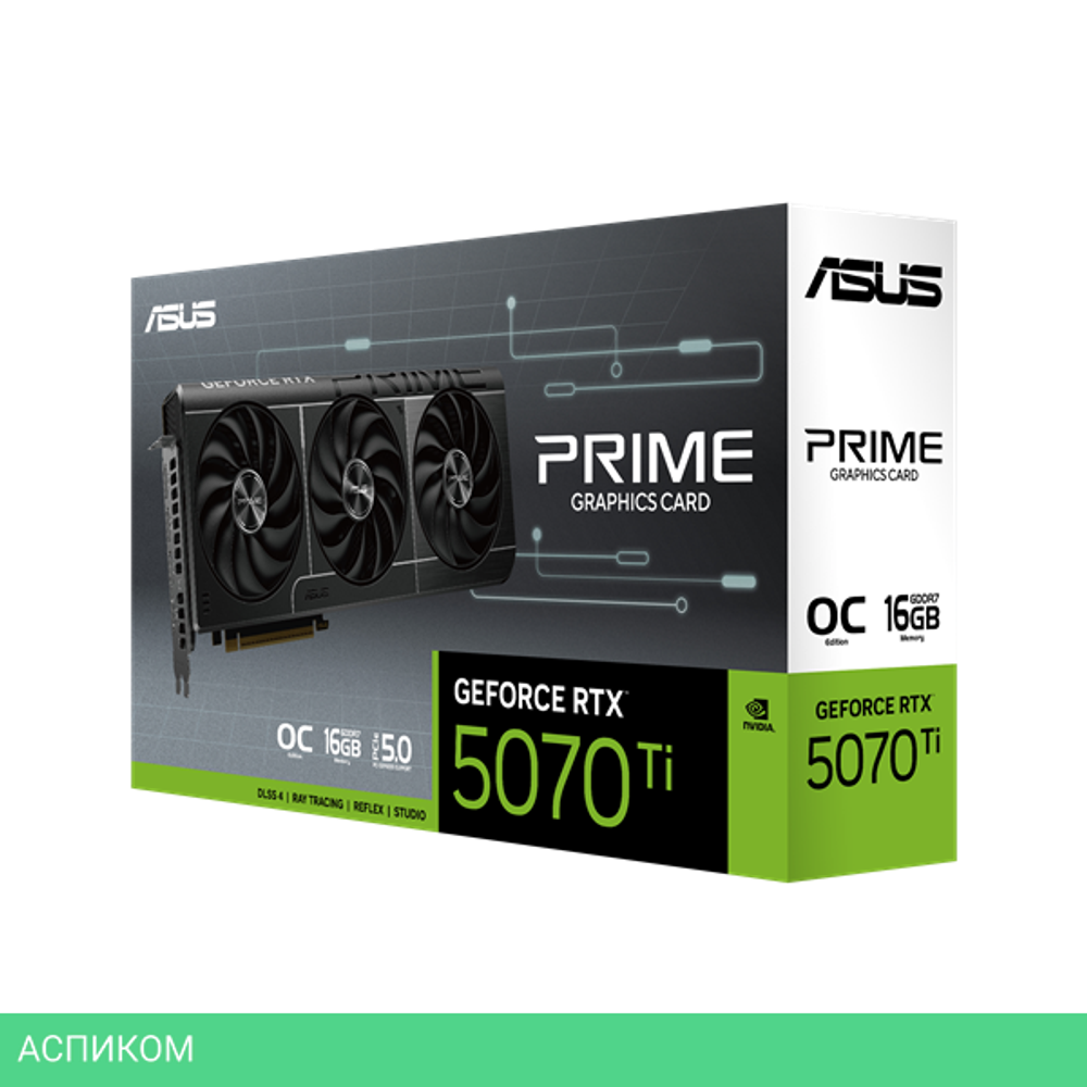 Видеокарта Asus Prime GeForce RTX 5070 Ti OC Edition 16Gb GDDR7 (PRIME-RTX5070TI-O16G)