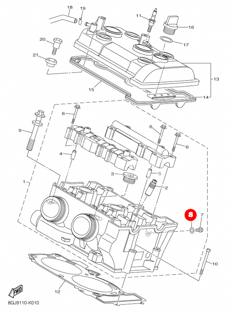 Прокладка Yamaha 904300601400