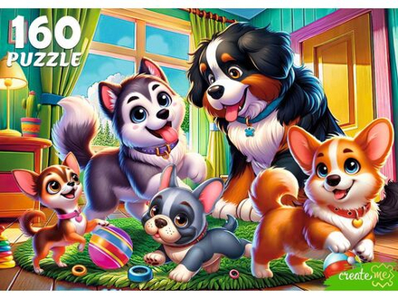 Пазлы 160 элементов 230*330мм "Милые щенки в комнате"