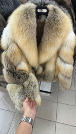 Шуба из лисы GOLDEN FOX 60см рукав «косичка»