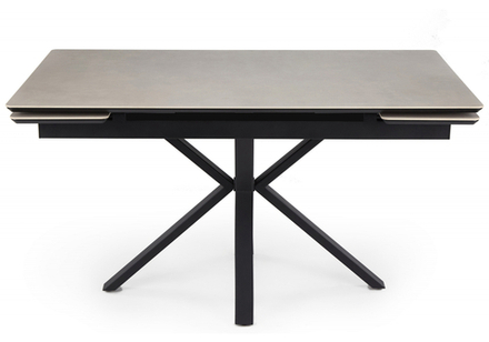 Керамический стол Woodville Старлайт 120(180)х80 carmen light grey, черный