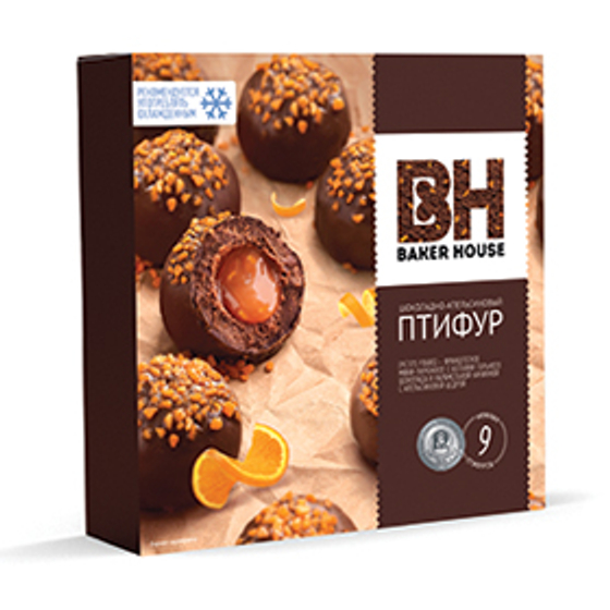 Пирожные ПТИФУР с карамельно-апельсиновой нач. Baker House 225г (10шт)