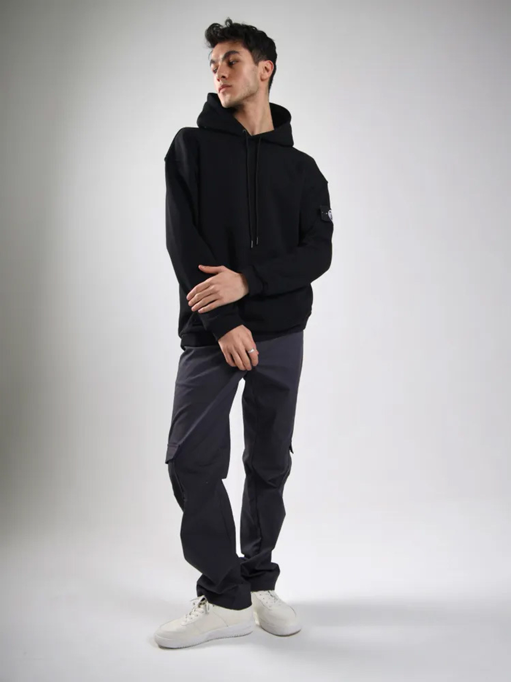 Худи с патчем черный Город Горький мужское