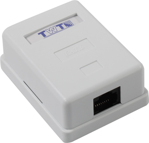 Lanmaster <TWT-SM1-45/6-WH> Розетка внешняя RJ-45 кат.6