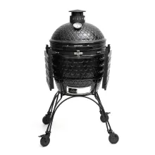 Керамический угольный гриль DinoEgg Classic Black, 46 см, с ножками и столиками