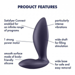 Анальный виброплаг Satisfyer Power Plug фиолетовый (Connect App)