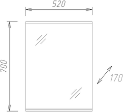 Зеркало с полкой 52х70 Onika КРИТ 52.00