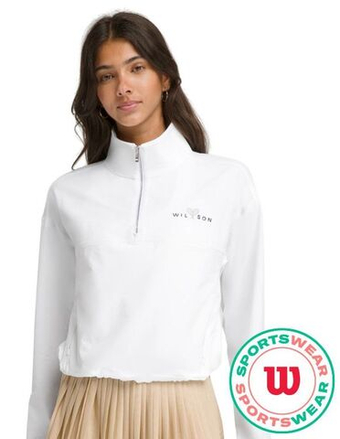Женская Кофта теннисная Wilson Core Davenport Half Zip - белый