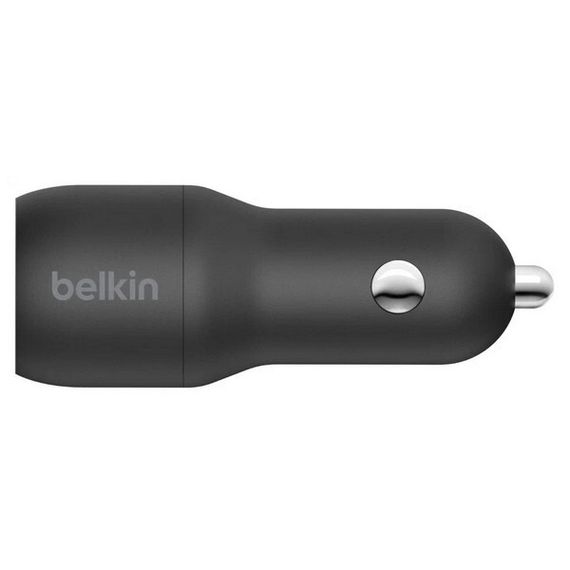 Автомобильное зарядное устройство Belkin 2 USB-A, 24W, кабель USB-A-LTG 1m, черный (CCD001bt1MBK)