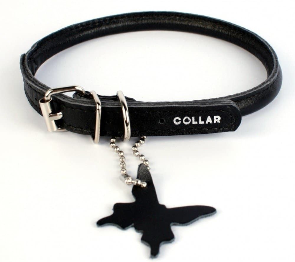 Ошейник "WAUDOG GLAMOUR" круглый (диаметр 8мм, длина 25-33см), черный