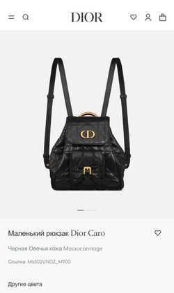 Маленький рюкзак Dior Caro черного цвета