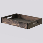 Деревянный поднос 38х28 см в стиле рустик (состаренный), столик для завтрака в постель Флоутард, для кухни, бурый