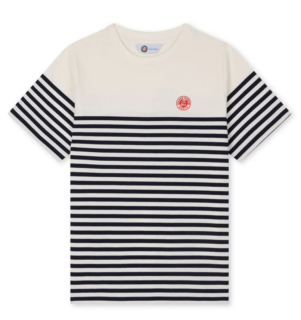 Женская футболка Roland Garros Heritage Tara - белый/темно-синий