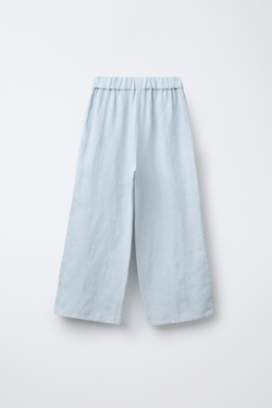 ZARA БРЮКИ ИЗ 100% ЛЬНА, ГОЛУБОЙ