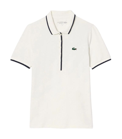 Женское поло Lacoste Regular Fit Tennis Heat Regulating - white/navy blue