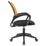 Кресло оператора Helmi HL-M95 R (695) "Airy", спинка сетка оранжевая/сиденье ткань TW черная, пиастра