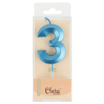 Свеча Цифра,Грани, Синий, Металлик