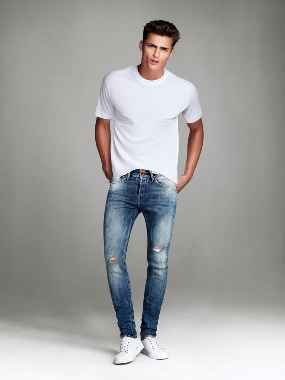 5515К Футболка мужская кулирка с лайкрой белый (56-3XL)