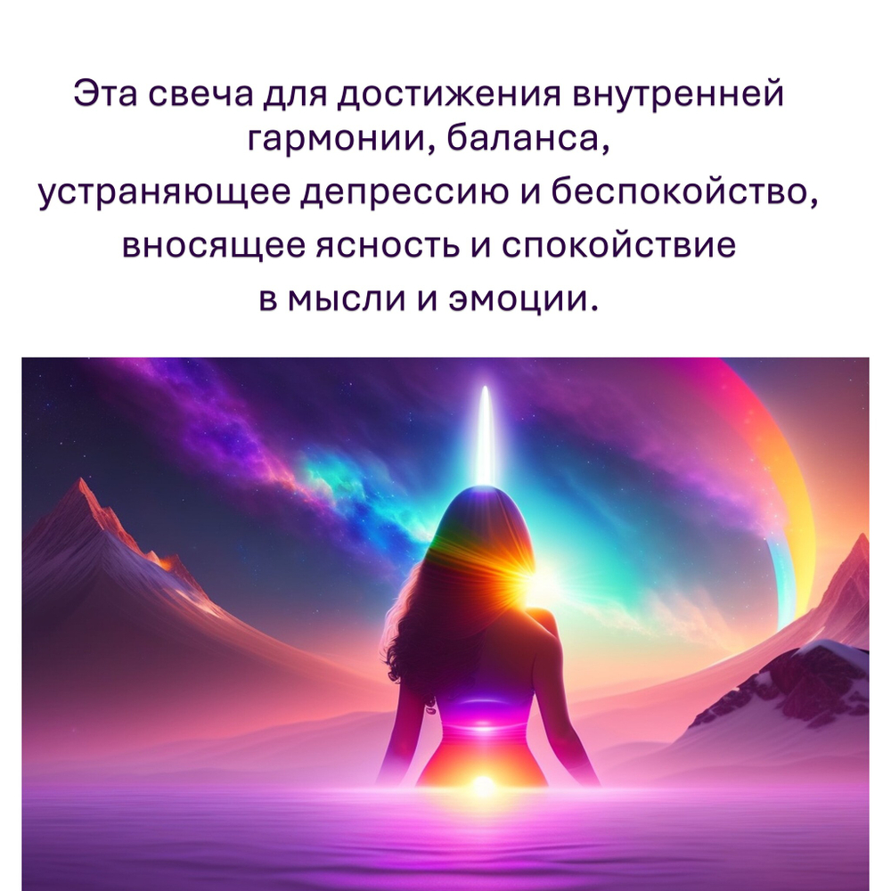 Свечи фиолетовые/ медитация и успех, с эфирными маслами и травами, 18х2 см