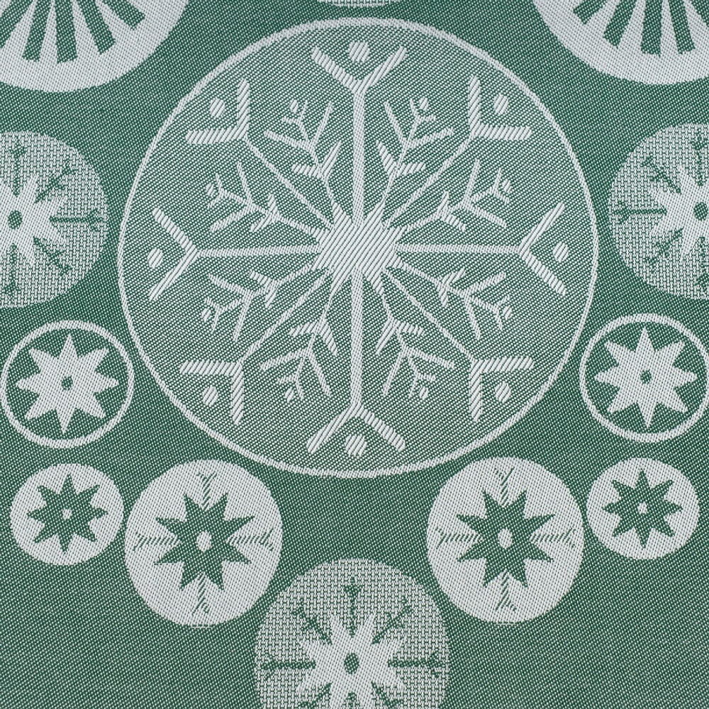 Дорожка на стол 53x150 Tkano New Year Essential Ледяные узоры зеленая