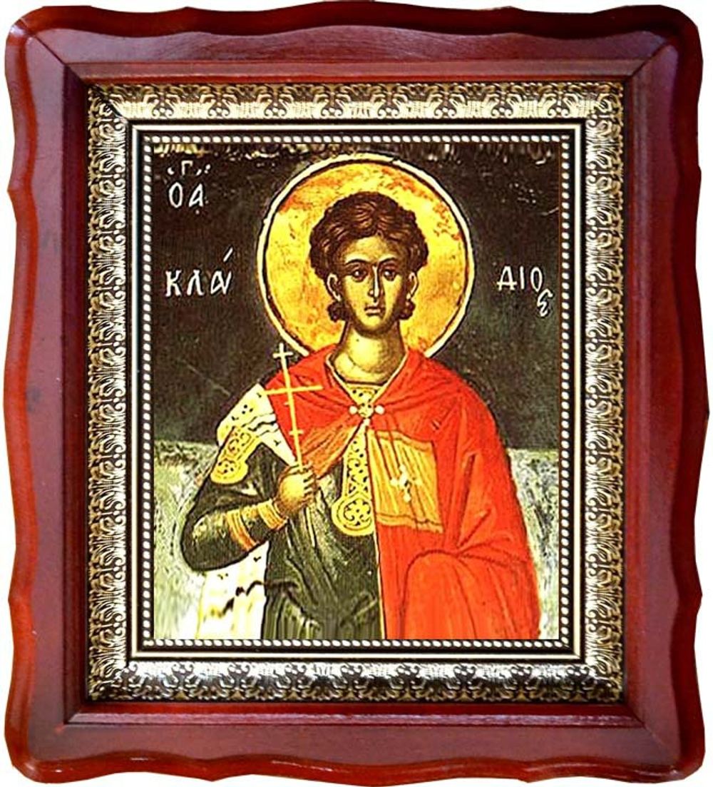 Клавдий Севастийский. Икона на холсте в большом киоте.