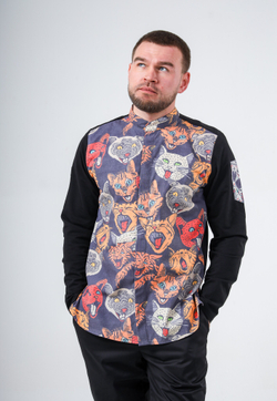 Китель поварской мужской Crazy Cats