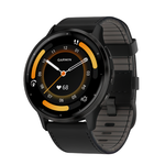 Спортивные часы Garmin Venu 3, 45 мм, чёрный кожаный ремешок, чёрный силиконовый ремешок Безель из нержавеющей стали сланцевого цвета, корпус чёрного цвета, AMOLED-дисплей со стеклом Gorilla Glass. Ремешок с классической застёжкой — на запястье обхватом 1