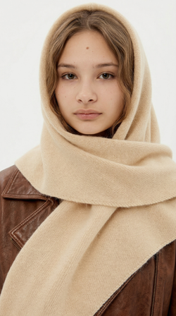 Оренбургский платок-косынка К401-08 бежевый