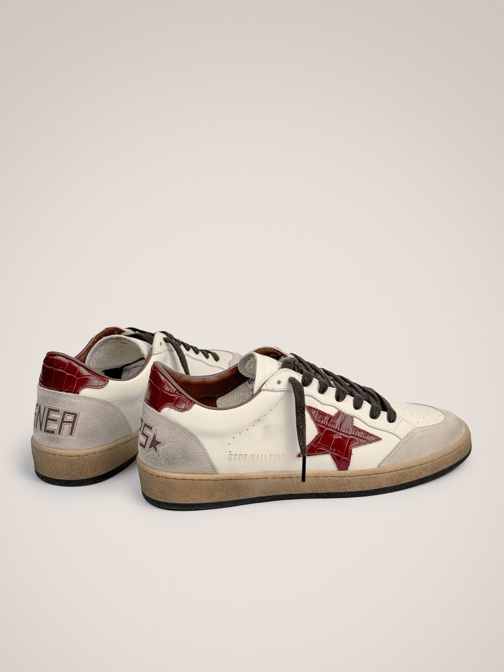 Men’s Ball Star in nappa with star and nappa heel tab croc-print