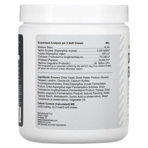 Chew + Heal, Пищеварительные ферменты, для собак, 120 жевательных таблеток, 288 г (10 унций)