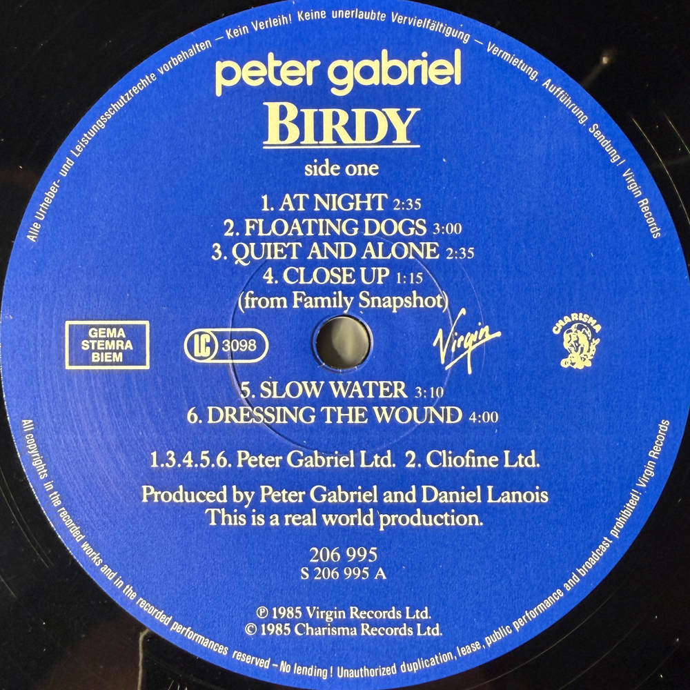 Виниловая пластинка Peter Gabriel - Birdy LP