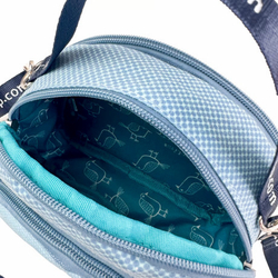 Мини-сумка пошет (pochette), с ремнем, MATILDASan, светло-синий, 25-8811-2, KUSUGURU