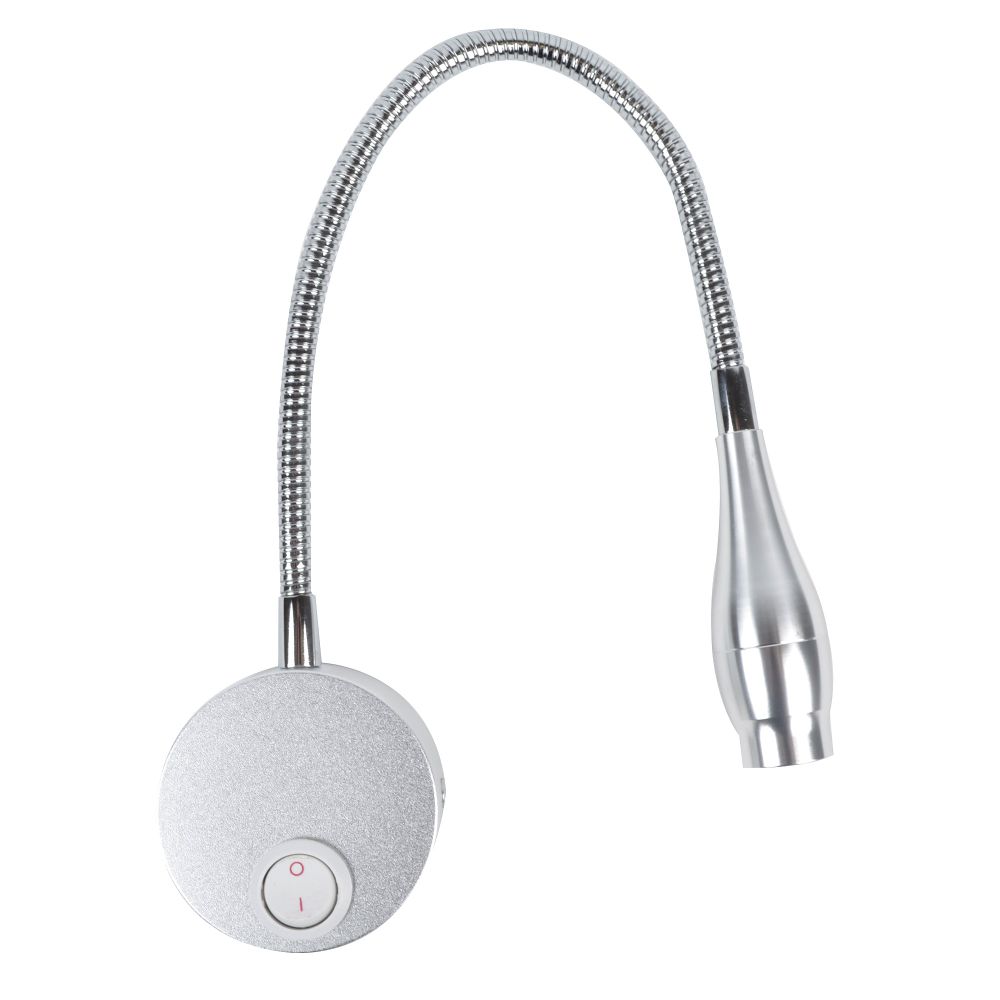 ULT-F22-3W-4000K IP20 SILVER Светильник светодиодный настенный гибкий для интерьерного освещения. 85-265В. Белый свет 4000К. Серебряный. TM Uniel