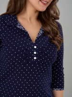 Блузка БЛ-015/синийгорошек-веточки